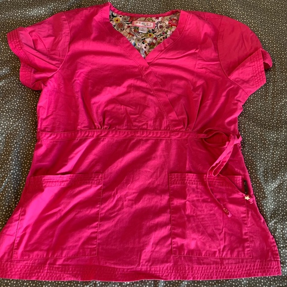 koi Tops Koi V Neck Scrub Top Pink Size Large Poshmark